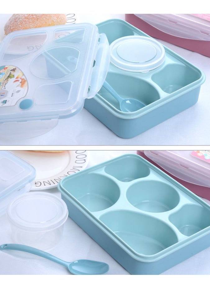 Generic - Bento Box Kids Lunch Box, 5 - Compartment Meal Prep Container for Kids, Reusable Food Storage Snack Containers, Durable, Drop-Proof, Dishwasher Safe, BPA-Free, & Made with Food-Safe Materials (Blue) - Image 1