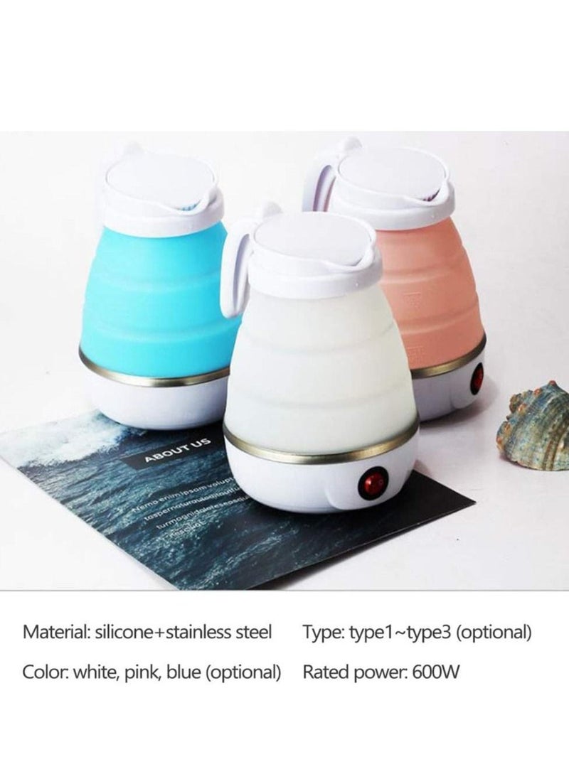 Travel Foldable Silicon Water Heater Jug Collapsible Mini Portable Electric Kettle (White) - Image 4