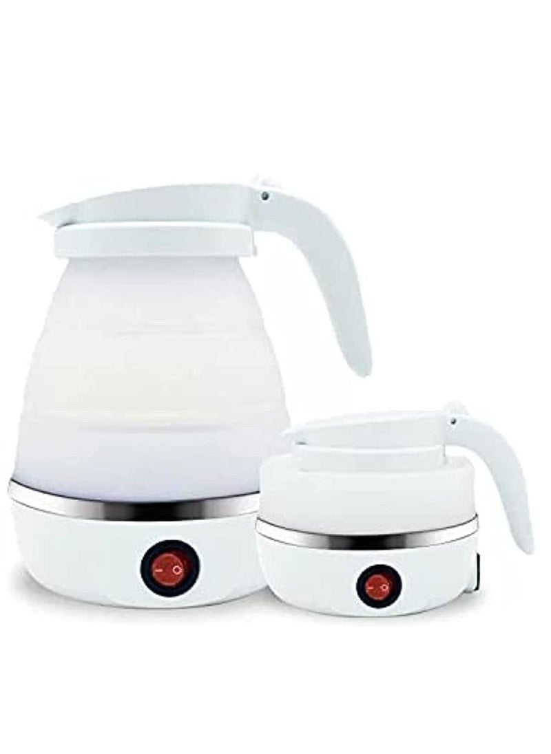 Travel Foldable Silicon Water Heater Jug Collapsible Mini Portable Electric Kettle (White) - Image 3