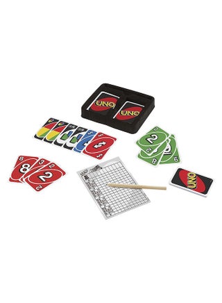 Original UNO Deluxe Classic Card Game - 112-Card Deck with Action Cards, Scoring Pad & Tin, for 2-10 Players, Ages 7+ - view 2