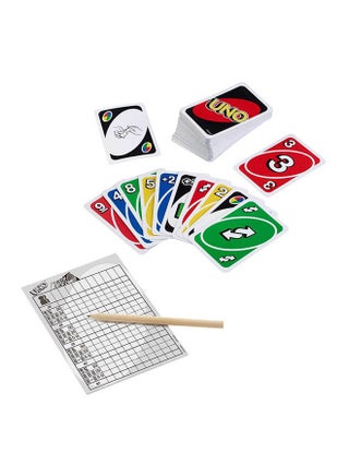 Original UNO Deluxe Classic Card Game - 112-Card Deck with Action Cards, Scoring Pad & Tin, for 2-10 Players, Ages 7+ - view 3