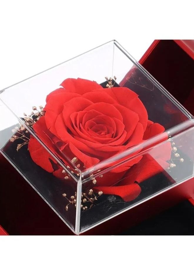 صندوق هدايا أحمر ساحر: قم بتخزين وعرض كنوزك بأناقة (بدون قلادة) - Image 3