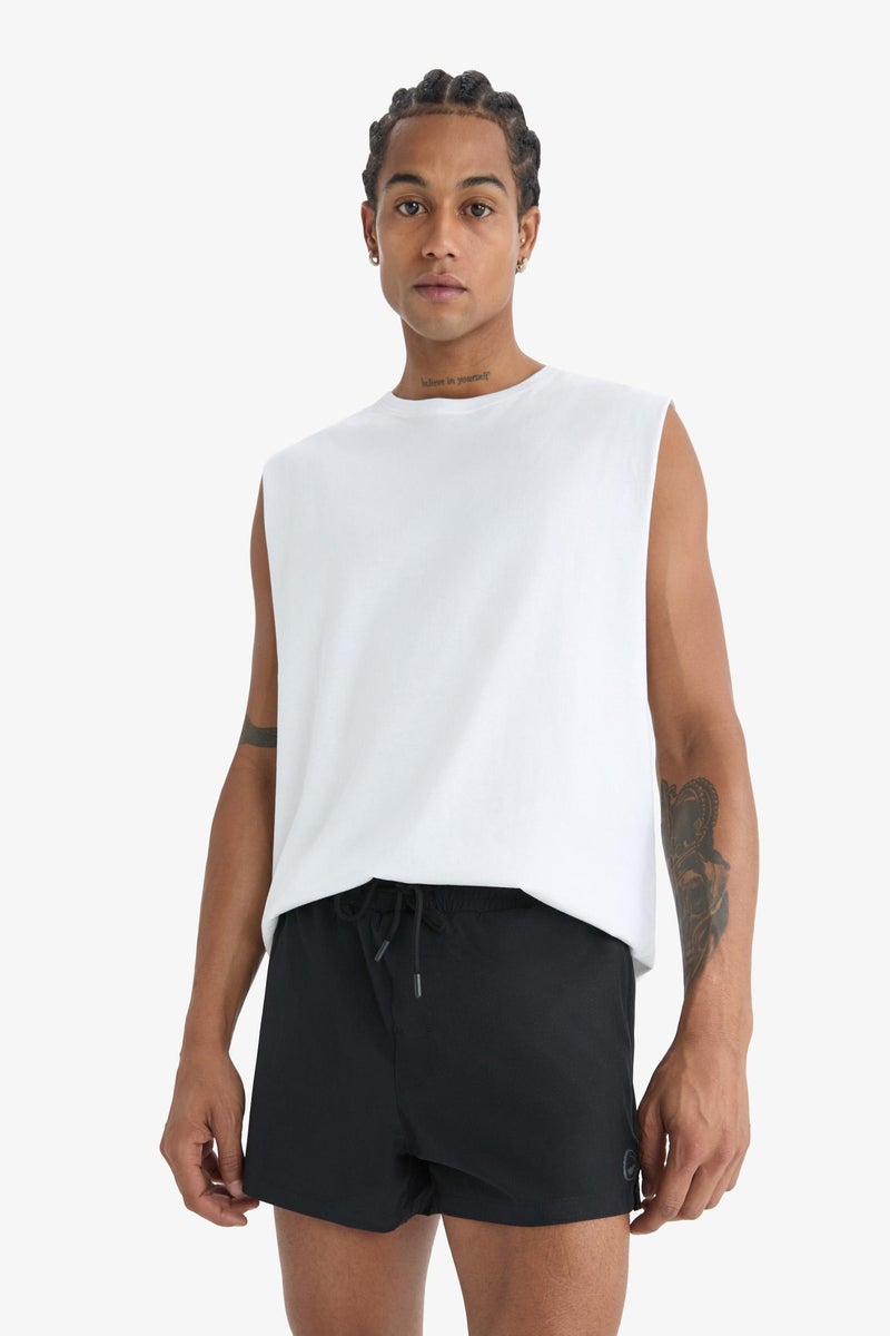 DeFacto Black Man DeFactoFit Andy Printed Flexible Textured Sports Swim Shorts Casual - Image 2