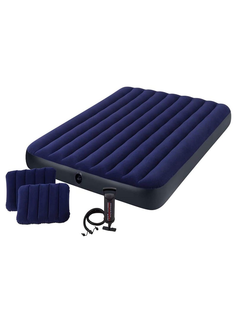 INTEX Classic Downey Air Bed from Intex - Two Pillows and Quick Double Hand Pump - Image 1