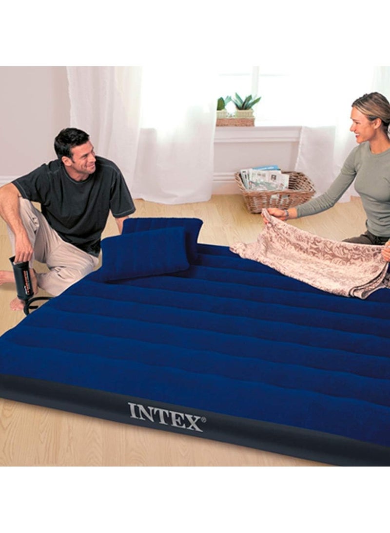 INTEX Classic Downey Air Bed from Intex - Two Pillows and Quick Double Hand Pump - Image 2