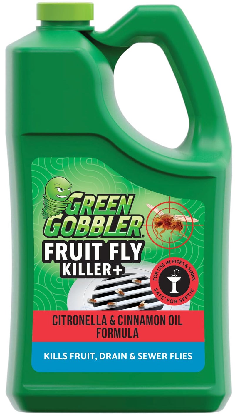 Green Gobbler جيل معالجة تصريف وداع ذبابة الفاكهة من جرين غوبلر | قاتل الذباب ومزيلها (1 جالون) - Image 1
