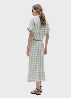 MANGO Check Flared Skirt  - Image 2