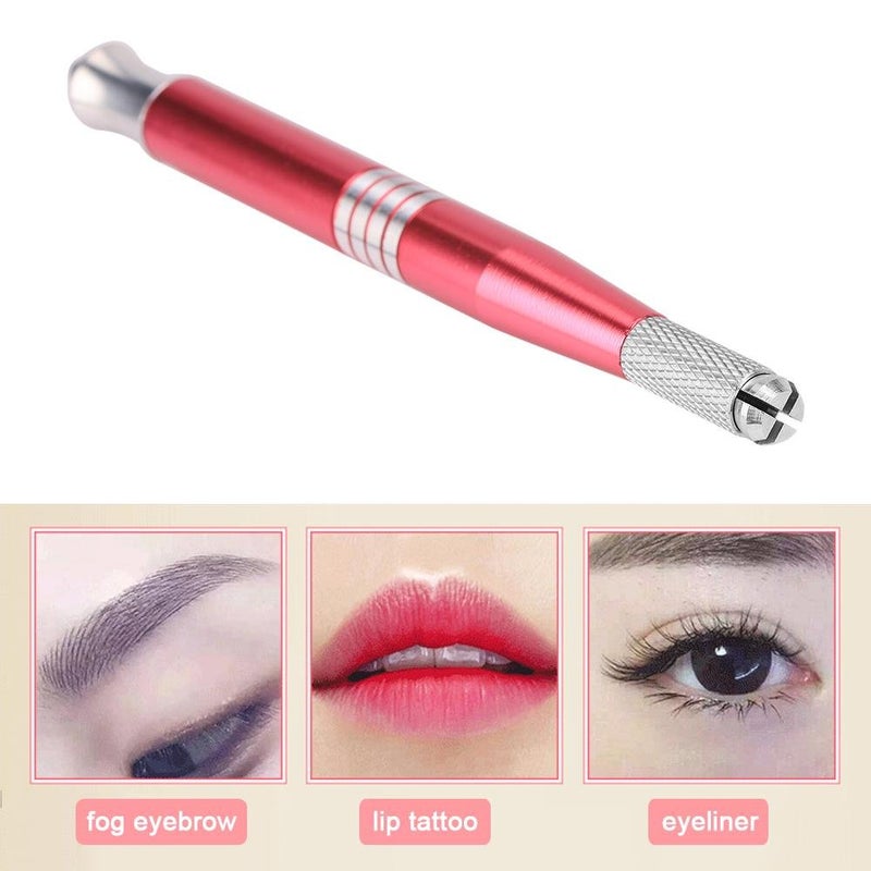 comfrt Double-headed Microblading Pen, Manual Eyebrow PMU Pens Tattoo Machine Microblading Tools(Pink) - Image 4