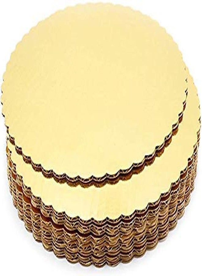 Baking Set Cake Base 10 Piece Cardboard Round Cake Base, 10 Inches Diameter, Gold - Image 1
