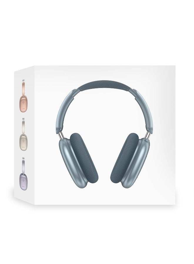 CATANES Air Max Pro Wireless Over Ear Headphones with Active Noiose Cancellation and Built-in Mi, Comfortable and Lightweight - Blue - Image 3