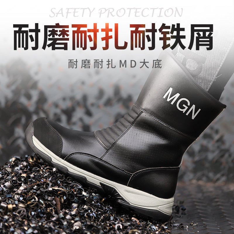 Plus Size Labor Protection Shoes Men'S High-Top Oilfield Safety Boots Oil-Resistant Anti-Scald Anti-Smashing Anti-Puncture Working Electric Welding Boots - Image 5