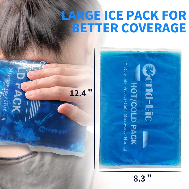 Mrice Extra Large Gel Ice Packs for Injuries Reusable Gel Cold Compress for Shoulder, Knee, Back and Neck - Hot and Cold Packs for Pain, Injury, Surgery - Flexible Ice Pack for Injury - 8.3" x 12.4" - Image 3