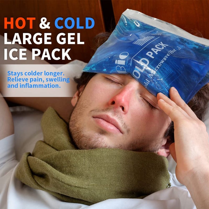 Mrice Extra Large Gel Ice Packs for Injuries Reusable Gel Cold Compress for Shoulder, Knee, Back and Neck - Hot and Cold Packs for Pain, Injury, Surgery - Flexible Ice Pack for Injury - 8.3" x 12.4" - Image 2