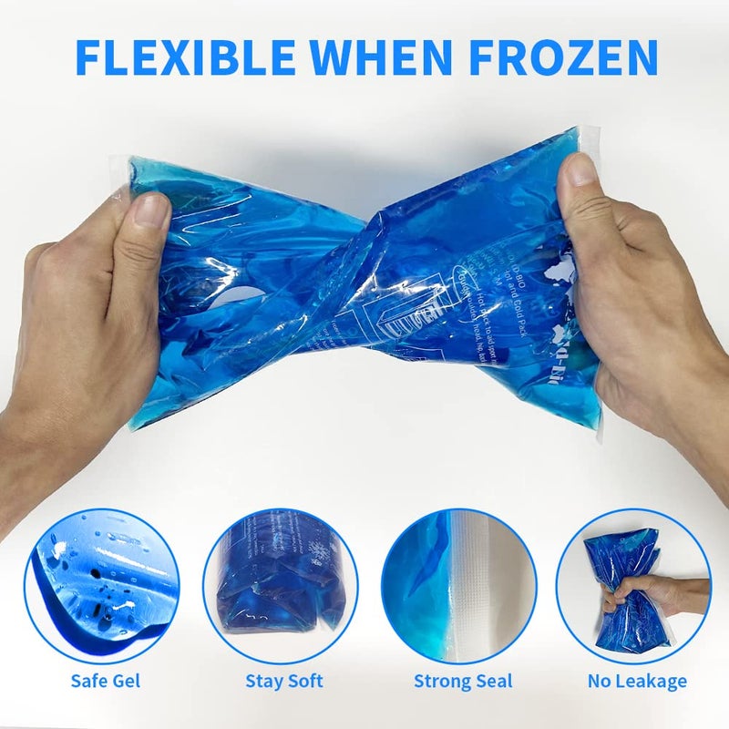Mrice Extra Large Gel Ice Packs for Injuries Reusable Gel Cold Compress for Shoulder, Knee, Back and Neck - Hot and Cold Packs for Pain, Injury, Surgery - Flexible Ice Pack for Injury - 8.3" x 12.4" - Image 4