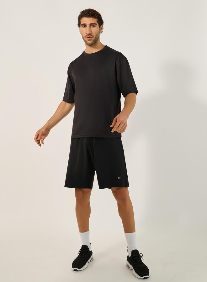 Styli Slogan Print Round Neck Oversized Training T-Shirt  - Image 2