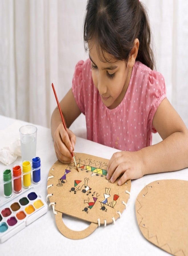 TOY FUN Toyfun Warli Art DIY Craft Kit for Kids | Color & Stitch Activity Set | Make Clutch Bag, Wall Hanging, Greeting Card & Bookmark | Art & Craft Kit for Age 5+ | Creative Gift Set - Image 3