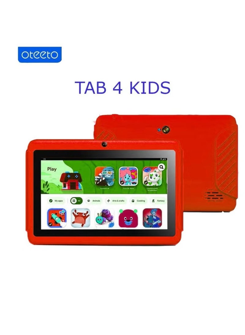 Oteeto Kids Tab 4  7inch Red 4GB 128GB  WiFi - International Version - Image 1
