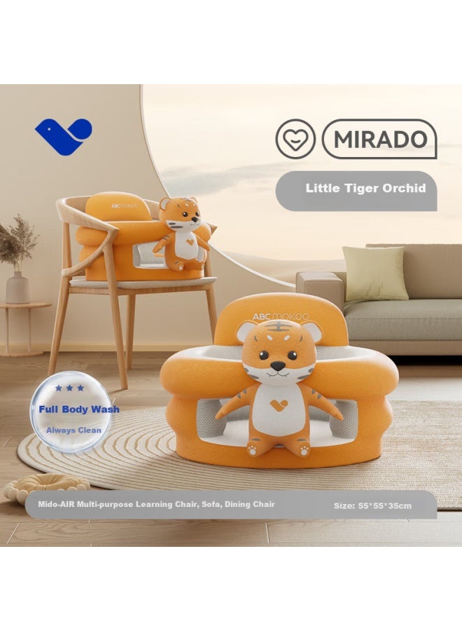 Abcmokoo Baby Learning Sit Chair Spine Protection Anti-tip Seat Baby Sitting Posture Corrector Sofa Dining Chair - Little Tiger Blue