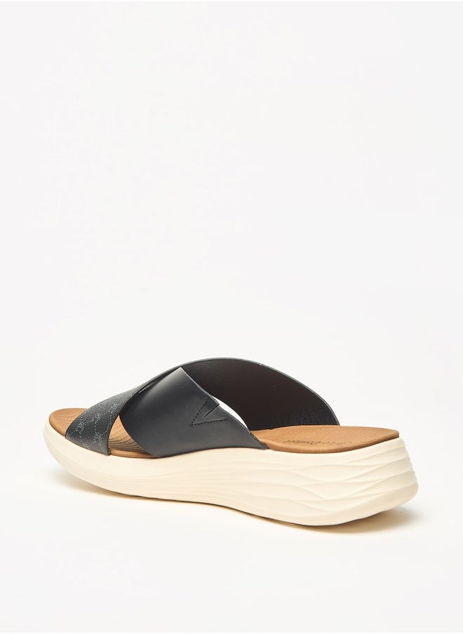 Le Confort Women's Monogram Print Slip-On Flatform Sandals  - Image 3