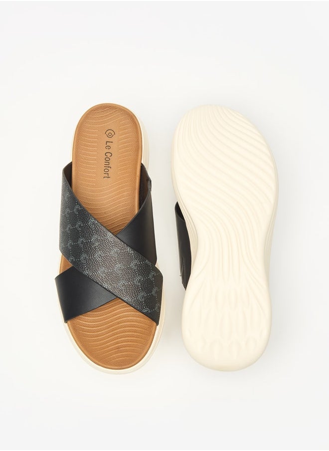 Le Confort Women's Monogram Print Slip-On Flatform Sandals  - Image 4
