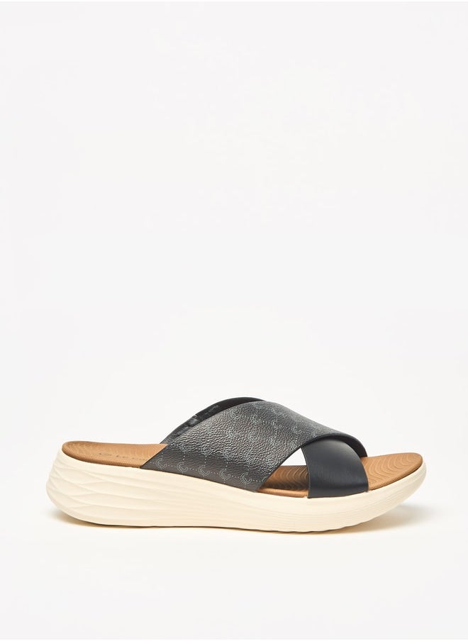 Le Confort Women's Monogram Print Slip-On Flatform Sandals  - Image 1