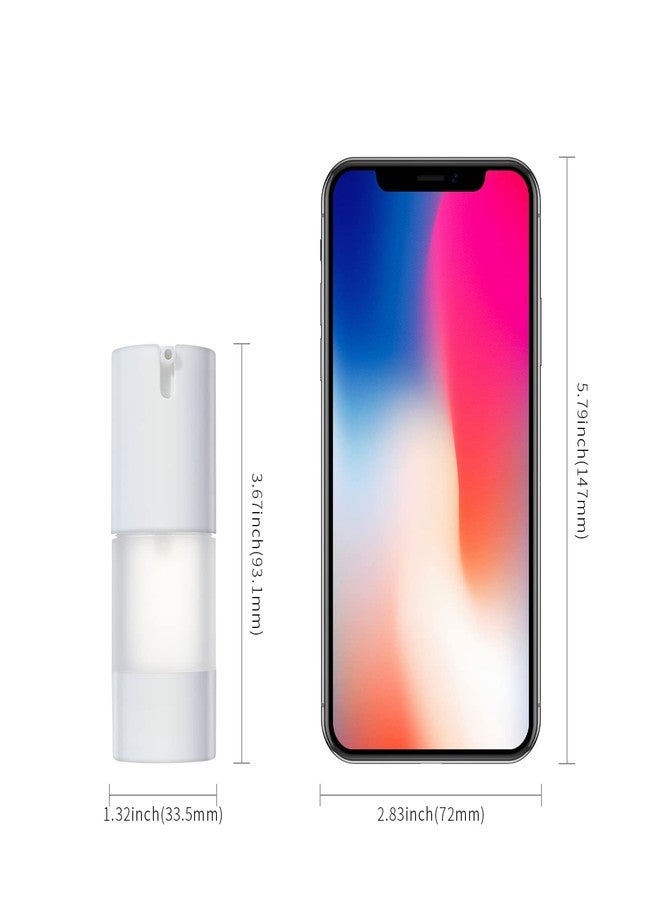 LONGWAY زجاجات مضخة خالية من الهواء سعة 0.5 أونصة 15 مل من لونغ واي، زجاجات مضخة تجميلية صغيرة للسفر بتقنية الفراغ للكريمات واللوشن (عبوة من 6، مصنوعة من الزجاج المعتم) - Image 4