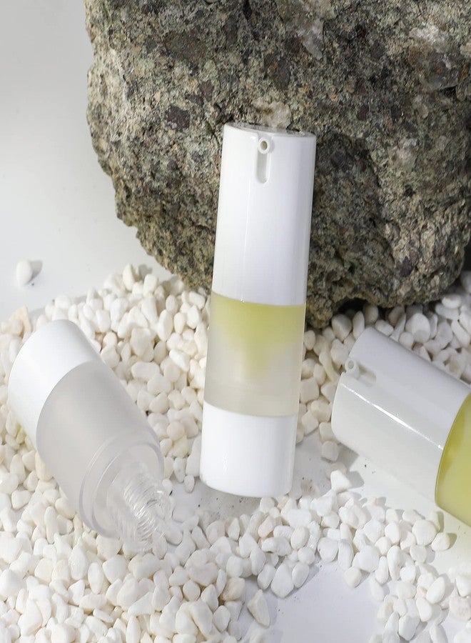 LONGWAY زجاجات مضخة خالية من الهواء سعة 0.5 أونصة 15 مل من لونغ واي، زجاجات مضخة تجميلية صغيرة للسفر بتقنية الفراغ للكريمات واللوشن (عبوة من 6، مصنوعة من الزجاج المعتم) - Image 3