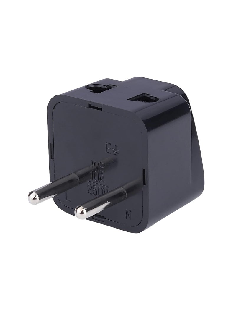 MX MX Universal Travel Adapter Type C India to Europe Turkey Spain Italy Indonesia Korea More 2 in 1 Conversion Plug for Home and Official use Black Pack  - Image 2