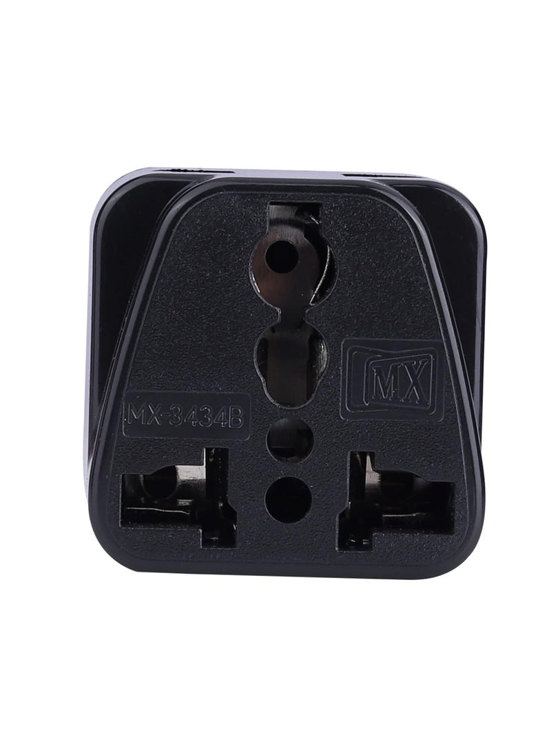 MX MX Universal Travel Adapter Type C India to Europe Turkey Spain Italy Indonesia Korea More 2 in 1 Conversion Plug for Home and Official use Black Pack  - Image 3