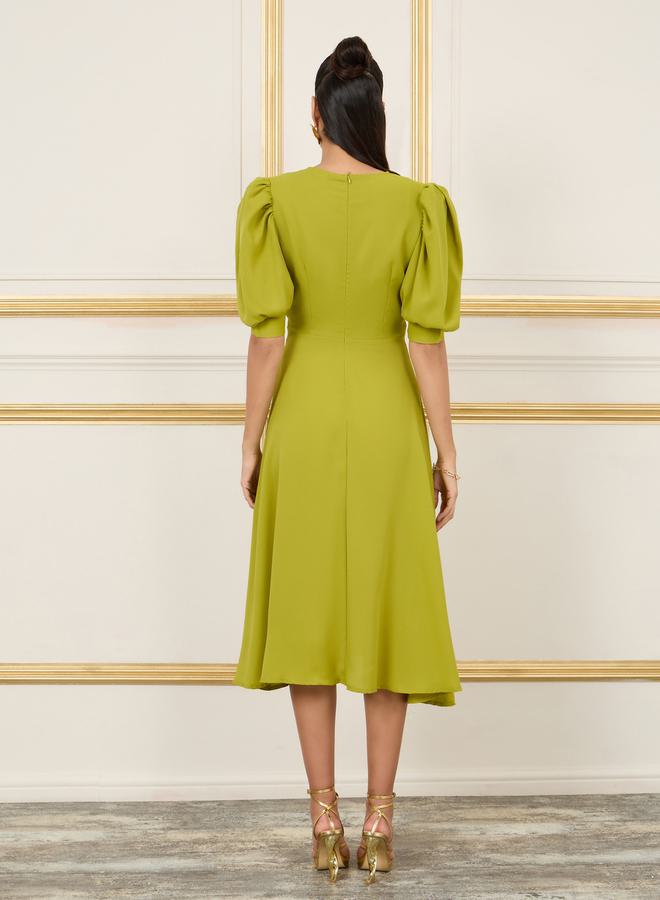 Styli Belted Puff Sleeve Dress - Image 4