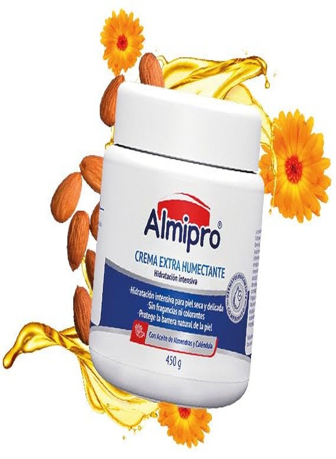 almipro Extra Moisturizing Cream for Dry & Delicate Skin - Hydrating & Nourishing Body Cream with Calendula & Almond Oils -Fragrance-Free & Non-Greasy - 15 oz - Image 4