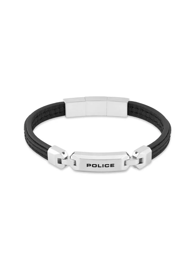 POLICE Layerlock Leather Band Leather Bracelet for Men