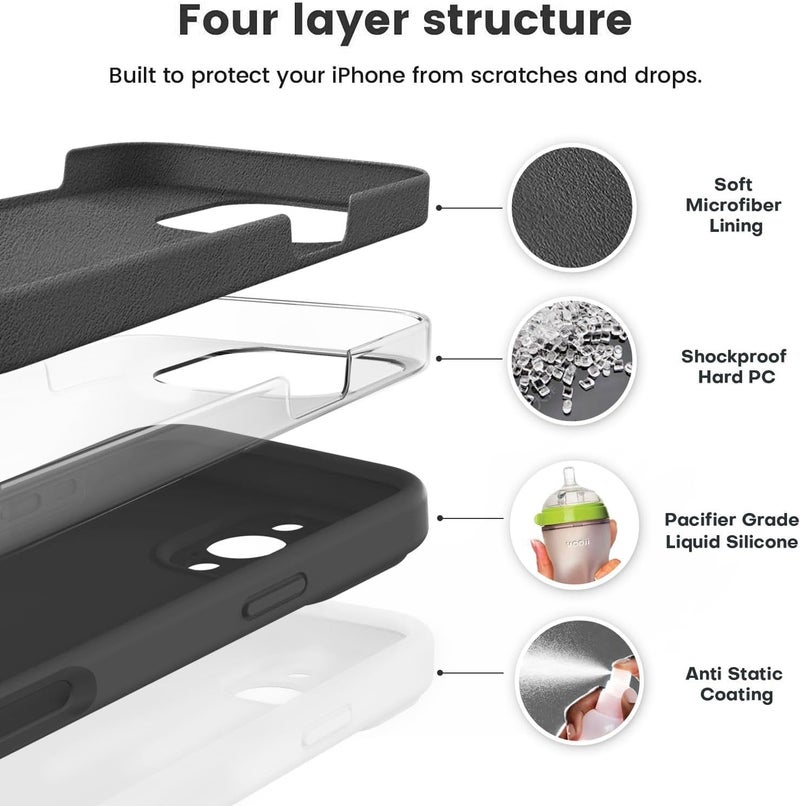DIZORO Magnetic Silicone Case Compatible for iPhone 16 Pro Max 6.9-Inch, Silky Soft Touch, Shock Absorbing Phone Cover with Camera Lens Full Protection-Black - Image 3