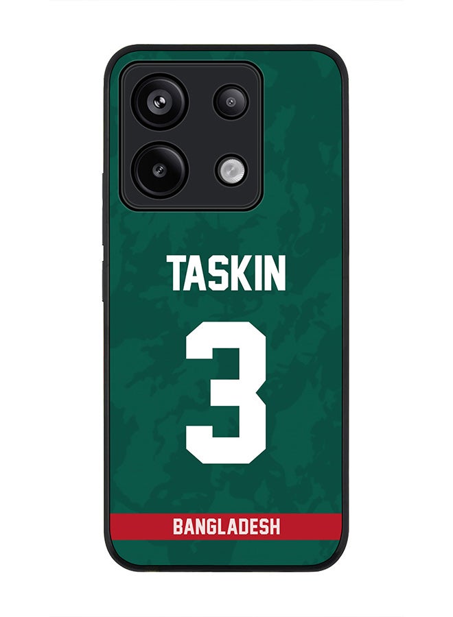 Stylizedd Rugged Black edge case for Poco X6 5G, Slim fit Soft Case Flexible Cover - Team Bangladesh Taskin Ahmed, Jersey No 3 - Image 1