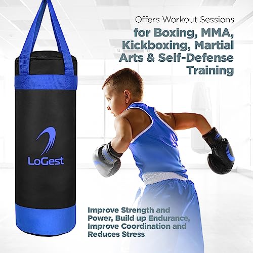 LoGest Punching Bag for Kids Boxing Set - Suitable for Kids Punching Bags 3-8 Years of Age - Boxing Gloves & Hand Wraps Included - Youth Children Boxing MMA Kickboxing Muay Thai Karate Punching Bag - Image 4