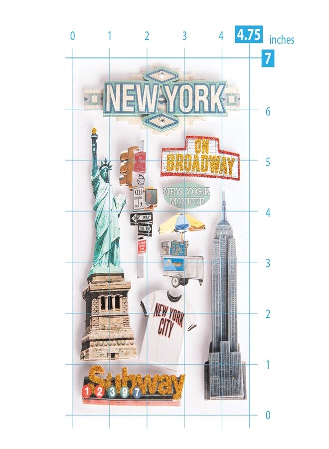 Paper House Productions STDM-0011E 3D Cardstock Stickers, New York City (3-Pack) - Image 4