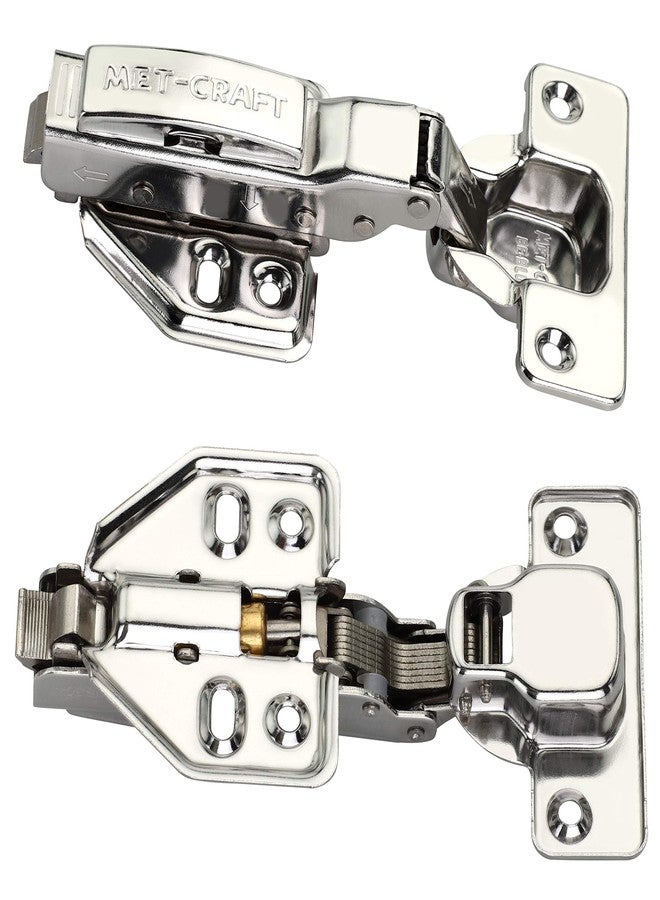 Met Craft Stainless Steel Be Blue Soft Close Hydraullic Clip On Concealed Hinges for Full Overlay Door Pack of 4 Pair (0 Degree Crank, Silver) - Image 2