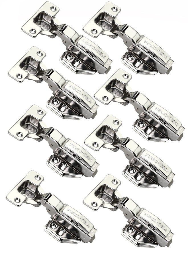 Met Craft Stainless Steel Be Blue Soft Close Hydraullic Clip On Concealed Hinges for Full Overlay Door Pack of 4 Pair (0 Degree Crank, Silver) - Image 1
