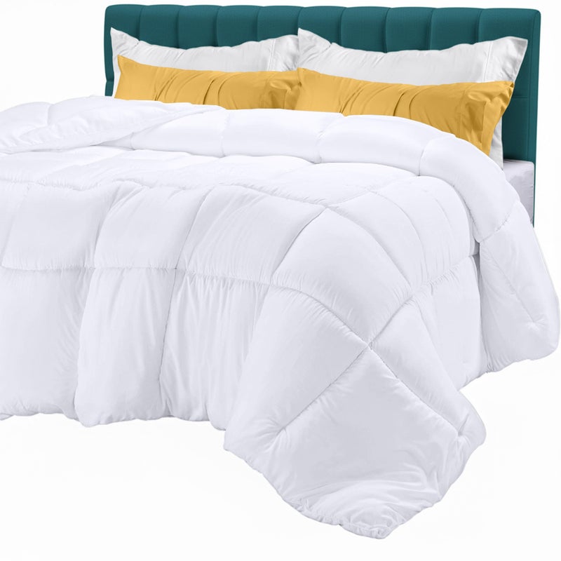 Utopia Bedding Comforters Full Size, All Season Duvet Insert, Down Alternative Box Stitched Bed Comforter with Corner Tabs, Machine Washable (White) - Image 1