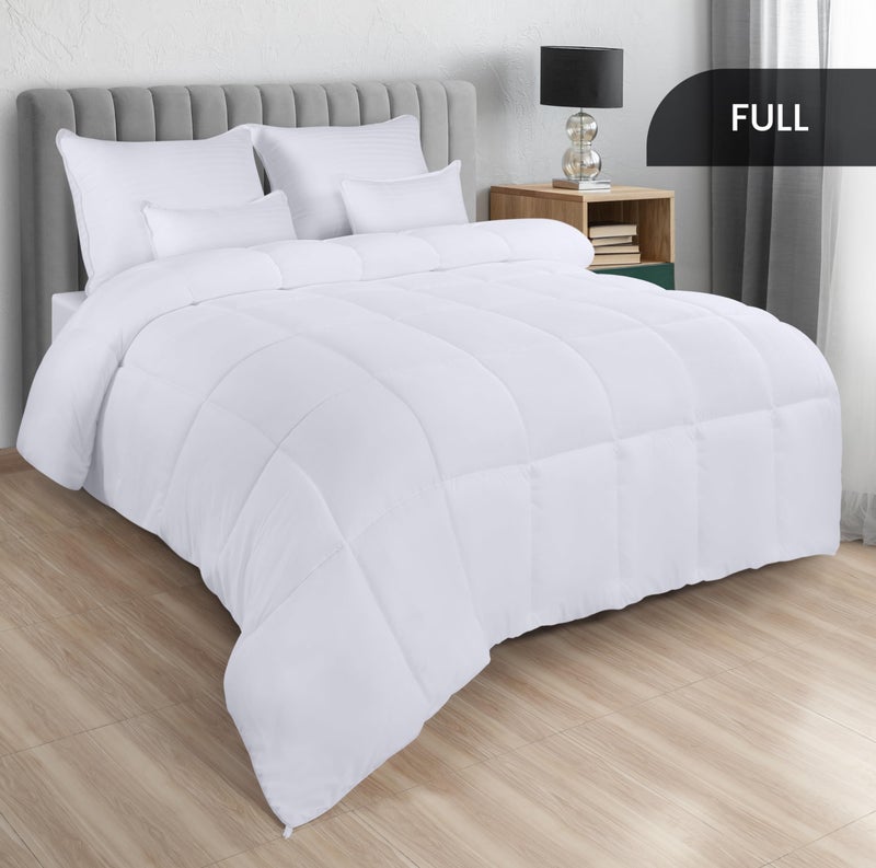 Utopia Bedding Comforters Full Size, All Season Duvet Insert, Down Alternative Box Stitched Bed Comforter with Corner Tabs, Machine Washable (White) - Image 2