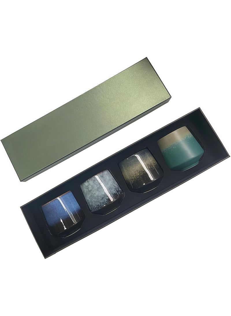 Handmade Espresso Mug/Mug/Tea Cup 4-Piece Set (220ml), comes with a colorful gift box. Suitable for Turkish tea, cappuccino, latte, and other beverages - Image 1