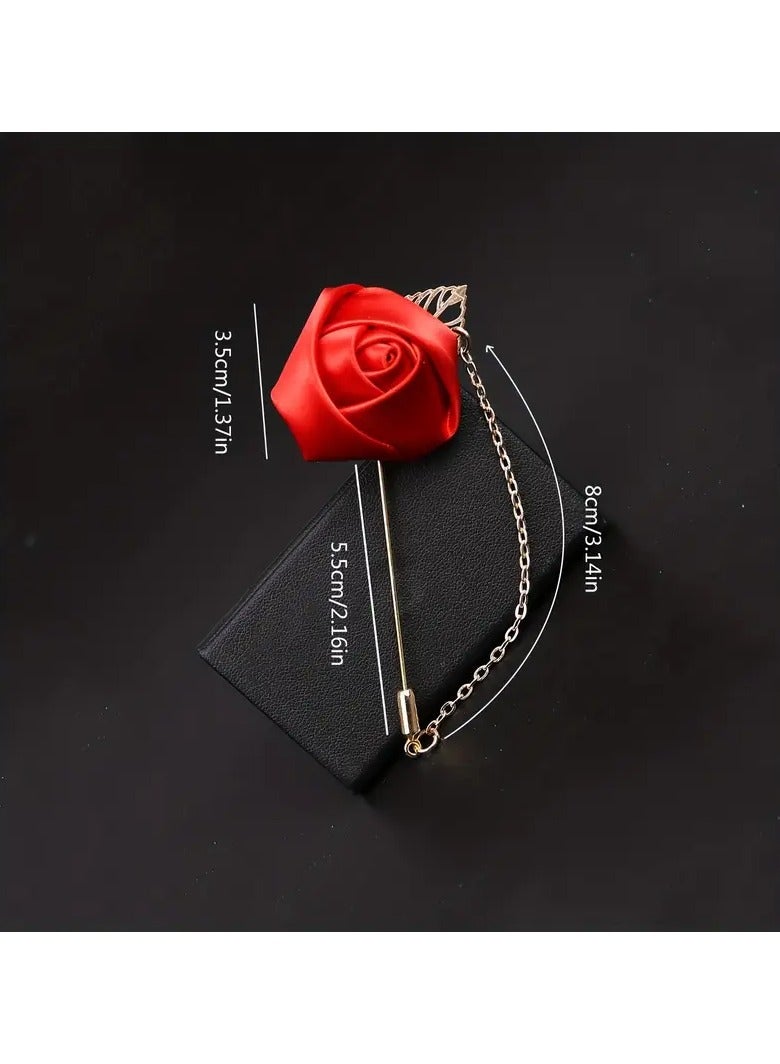 Goolsky Golden Leaf Brooch Suit Pin - Elegant Wedding Corsage Accessory with Chain, Ideal Gift for Special Occasions, and Formal Events - Image 4