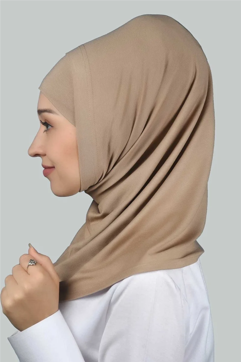 Altobeh Set of 2 Practical Scarf, Ready-made Turban and Hijab Hijab Bonnet - Dark Beige