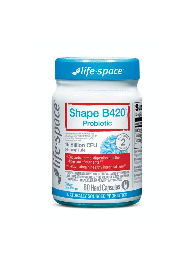 Life-Space Shape B420™ Probiotics, Clinically Studied Strains, Supplement for Women and Men, Supports Digestive Health and Metabolic Rate, 2-Month Serving - 60 Vegetarian Capsules - Image 1