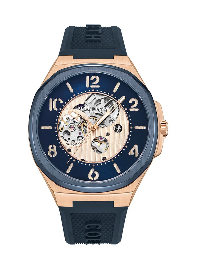 Kenneth Cole New York Analog Gents Watch With Navy Blue Silicone Strap 43mm