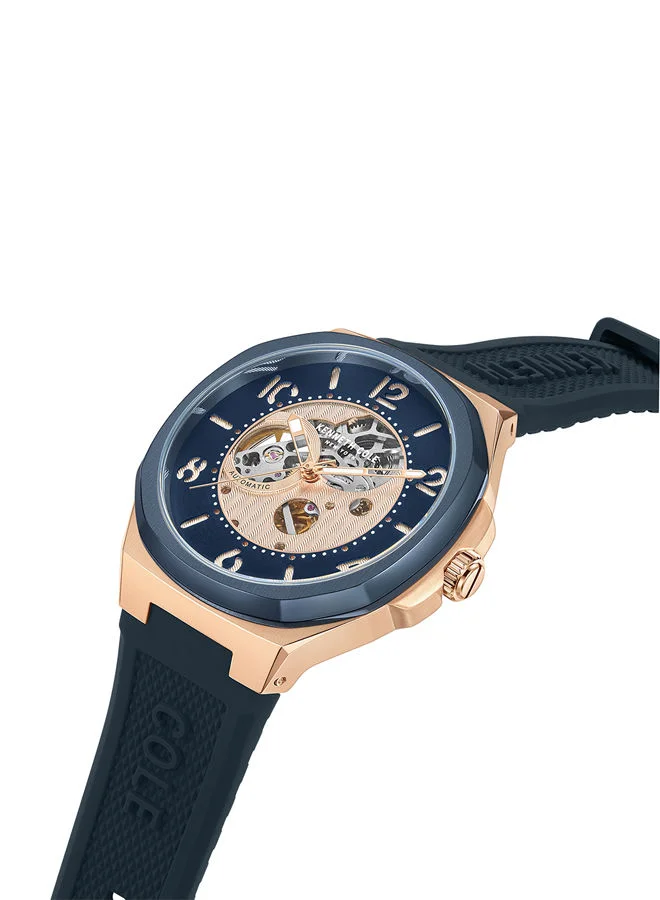 Kenneth Cole New York Analog Gents Watch With Navy Blue Silicone Strap 43mm