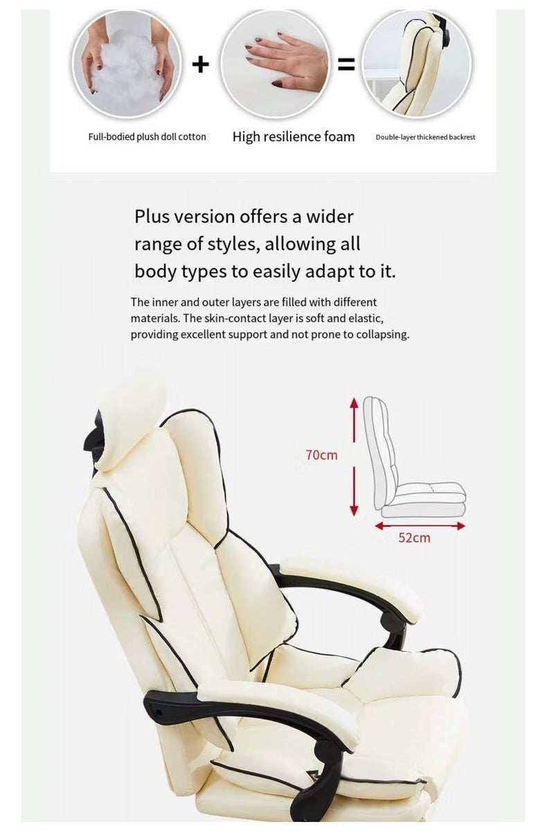 Generic Big and Tall Office Chair, High Back Leather Gaming Chair with Footrest, Executive Ergonomic Office Chair， Footrest, Swivel Base, Padded Armrests, and Rolling Wheels for Home Office, Grey Computer Chair - Image 3