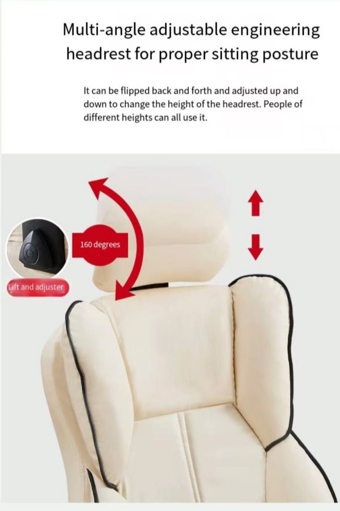 Generic Big and Tall Office Chair, High Back Leather Gaming Chair with Footrest, Executive Ergonomic Office Chair， Footrest, Swivel Base, Padded Armrests, and Rolling Wheels for Home Office, Grey Computer Chair - Image 4