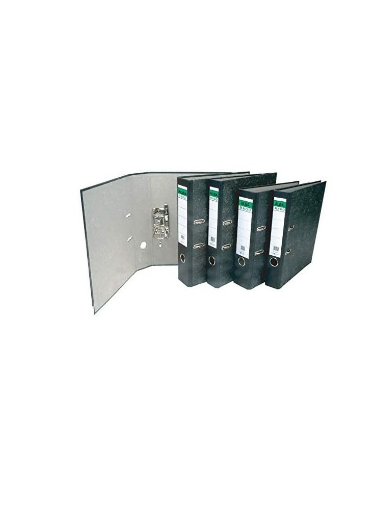 Alba Rado ALBA RADO Box Files, Foolscap Size(210x330mm), 8cm Spine Size, Metal Slide-In Plate Mechanism, Box of 50 Pieces, Black Color  - Image 2