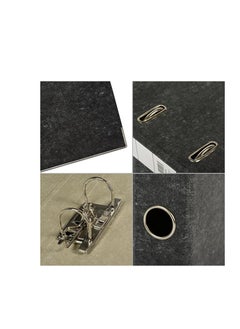 Alba Rado ALBA RADO Box Files, Foolscap Size(210x330mm), 8cm Spine Size, Metal Slide-In Plate Mechanism, Box of 50 Pieces, Black Color  - Image 4